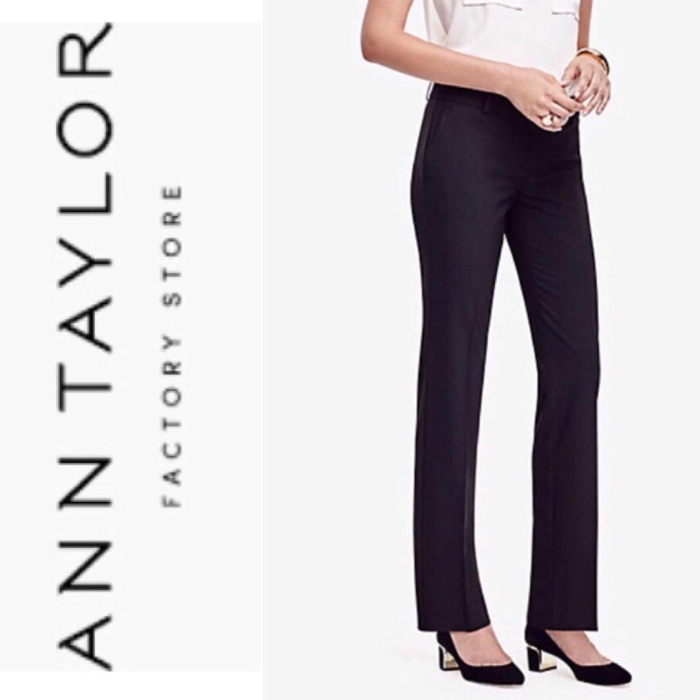 Ann Taylor Factory Curvy Black Trouser Pants 10